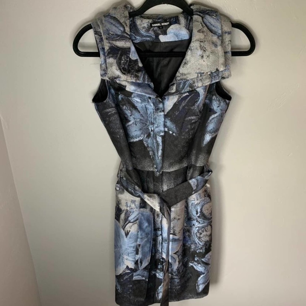 SAMUEL DONG BROCADE SLEEVELESS DRESS - Picture 3 of 7